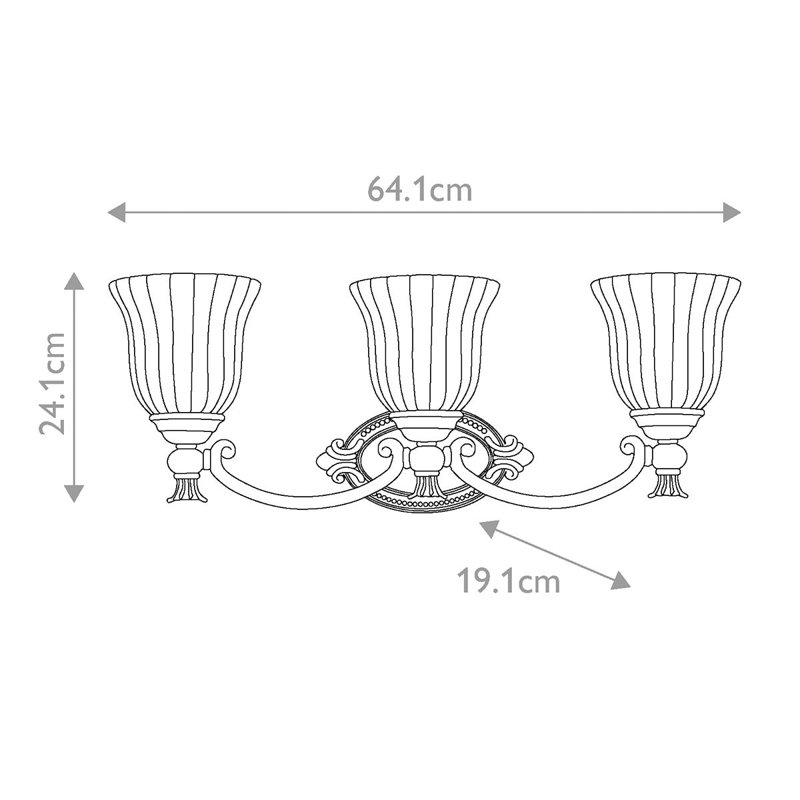 Regner 3-Light Dimmable Burnished Brass Vanity Light