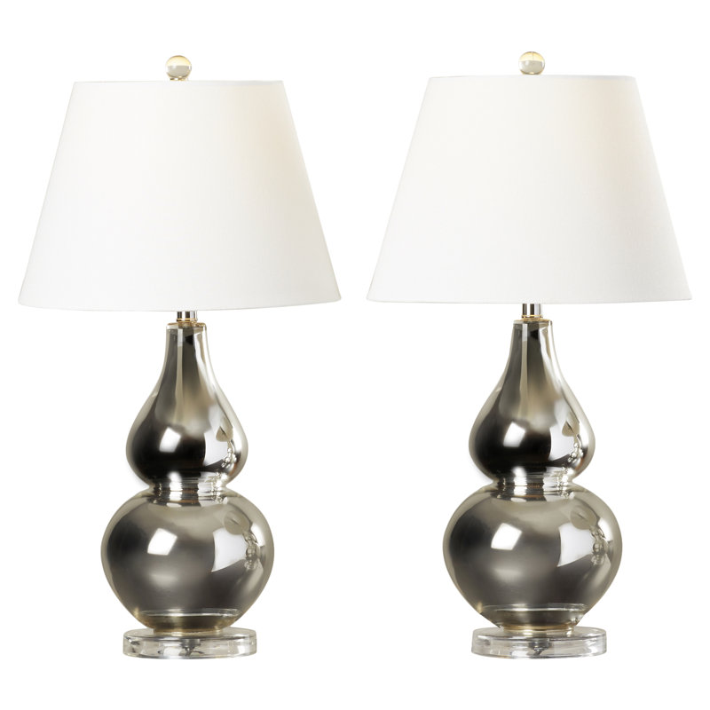 Moriarty Ceramic Table Lamp, Silver