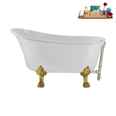 51.2'' x 25.6'' Soaking Acrylic Bathtub