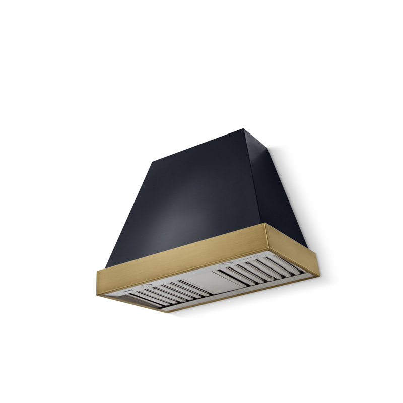 Euclid 36 X 30 Hood 600 CFM, Antique Brass, Gloss Black