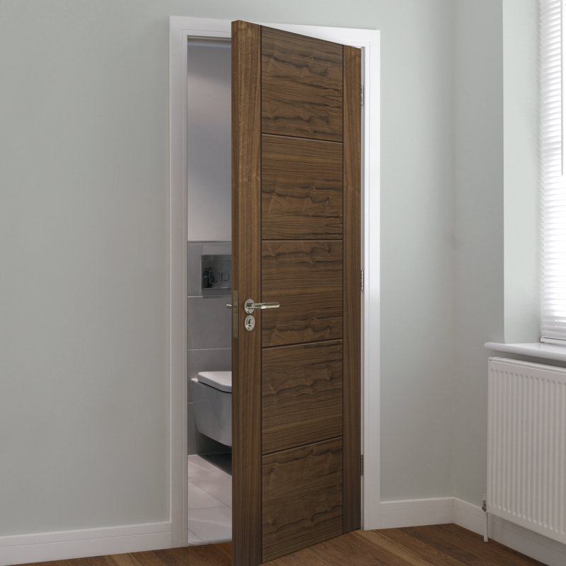 Latefia Walnut Internal Door Prefinished, 198.1cm H x 83.8cm W x 3.5cm D