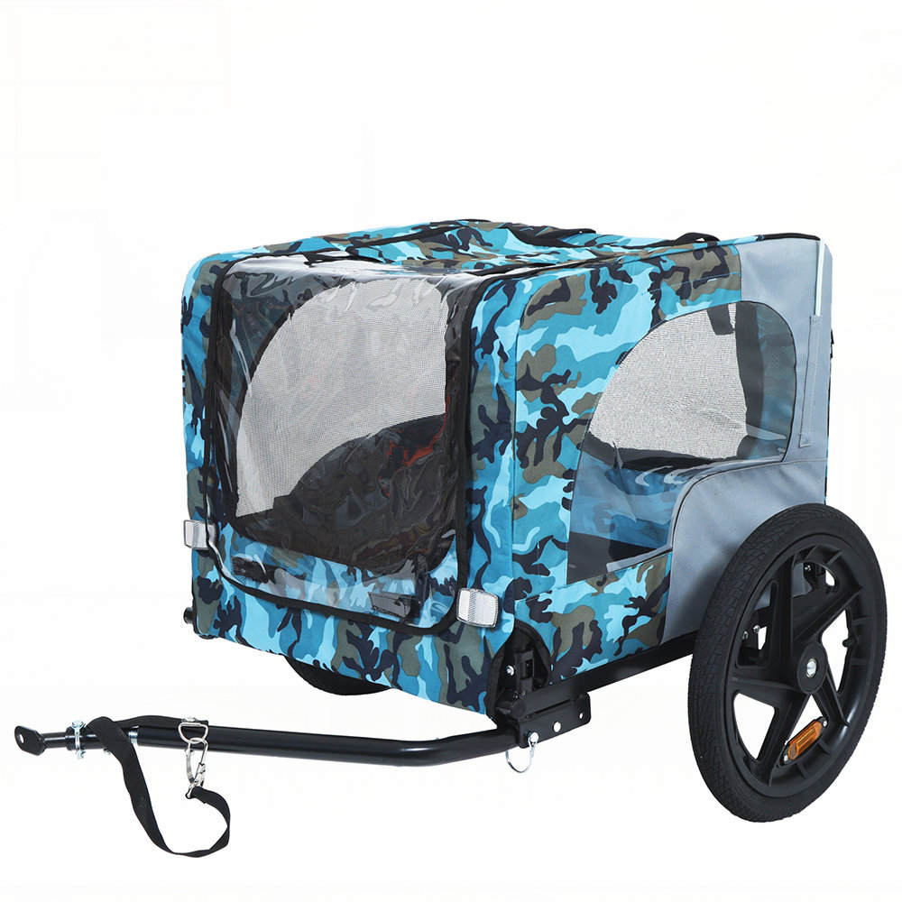 QIURUNSHANGMAO Outdoor Heavy Duty Collapsible Pet Bike Trailer with All ...