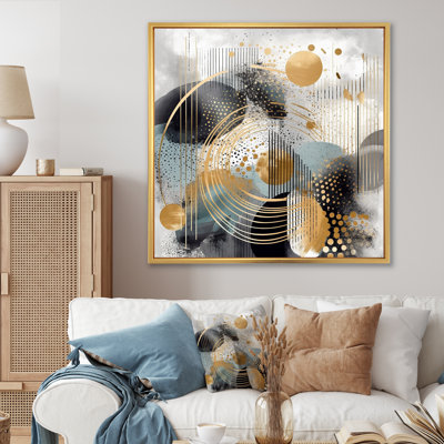 Or et gris, formes modernes, minimalisme II - décoration murale abstraite