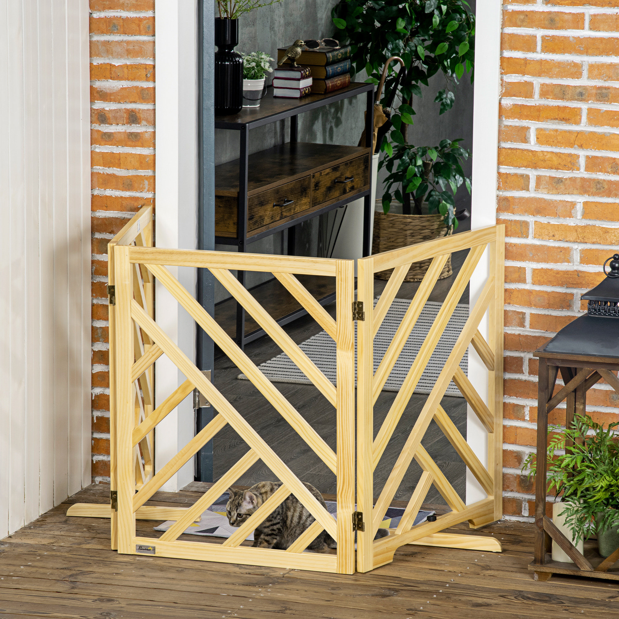 Tucker Murphy Pet™ Chikaima Wood Free Standing Pet Gate Wayfair