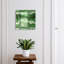 Key storage cabinet, Opens to the left, 30x30x5, White, Green swirls and patterns full of harmony, 