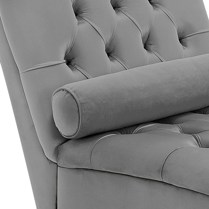 Douglas Upholstered Chaise Lounge, Light Grey