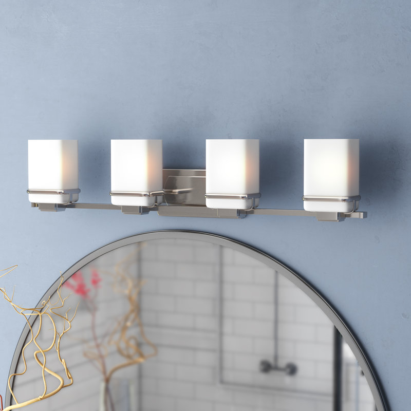 Éclairage de salle de bain à intensité variable 4 lumières Chen, Nickel brossé
