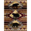 2 pi 7 po Tapis X 3 Lodge, polypropylène rouge, tapis en polypropylène décoloré, po, étonnant-1474842586