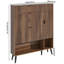 Armoire de rangement pour chaussures avec tiroirs rabattables, range-chaussures autoportant à panneau cannelé-1623181686