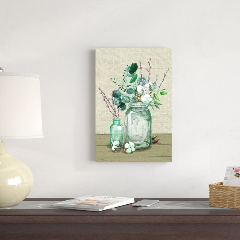 «Cotton Bouquet II No Pattern» par Mary Urban - peinture sur toile tendue, H 18 po x l 12 po x P 1,25 po
