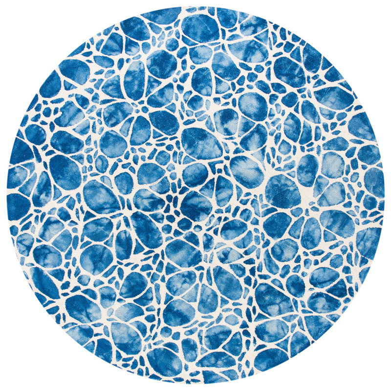 Lumsden Hand Tufted Wool Abstract Rug, Round 7'