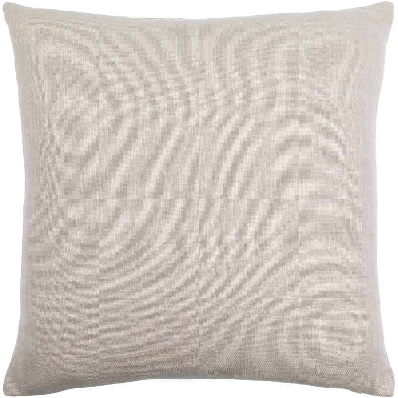 Cotton Throw Pillow, 22" x 22", Pillow Cover Only - No Insert, Beige / Ivory