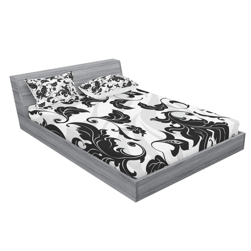 Microfiber Paisley Sheet Set, Queen Sheet Set with Fitted Sheet