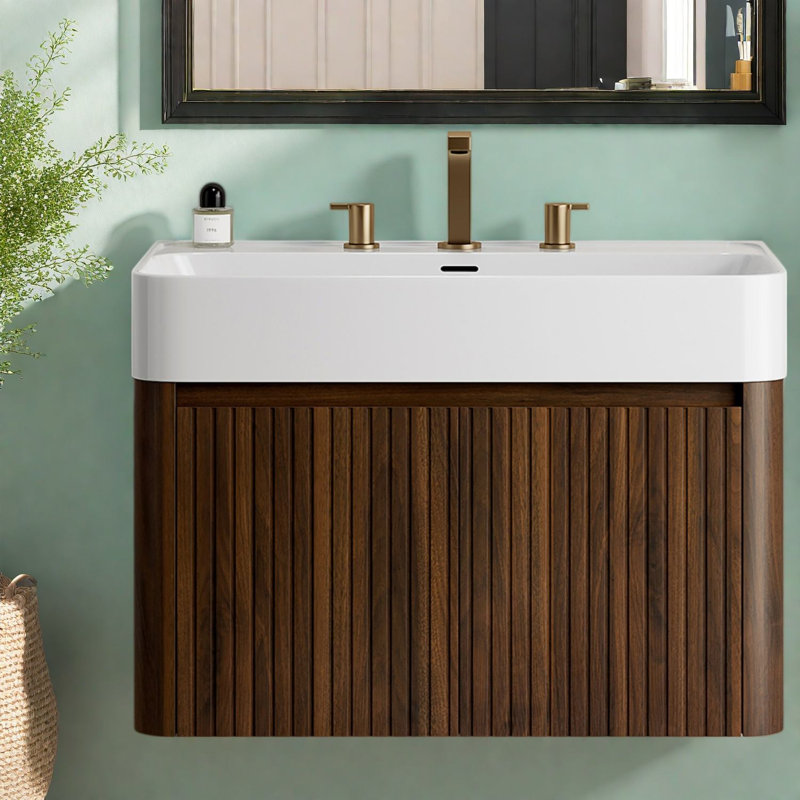 Meuble-lavabo moderne (avec meuble-lavabo et lavabo) avec rangement 24 po, 29.53
