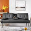 Colour 3-Seater Convertible Futon Sofa Bed-624941623