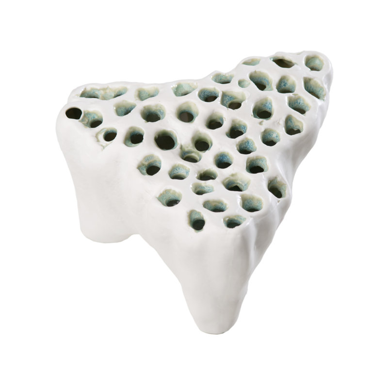 Vase de table tulipiere en grès etna, Blanc