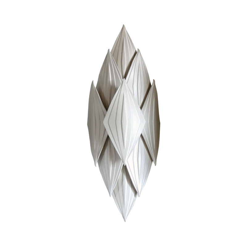 Xavier Clarisse Embossed Leather Wall Sconce, Pearl