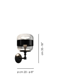 Futura Wall Lamp P White Black Matt Black 1 E26 Ul, Crystal;Matt Black