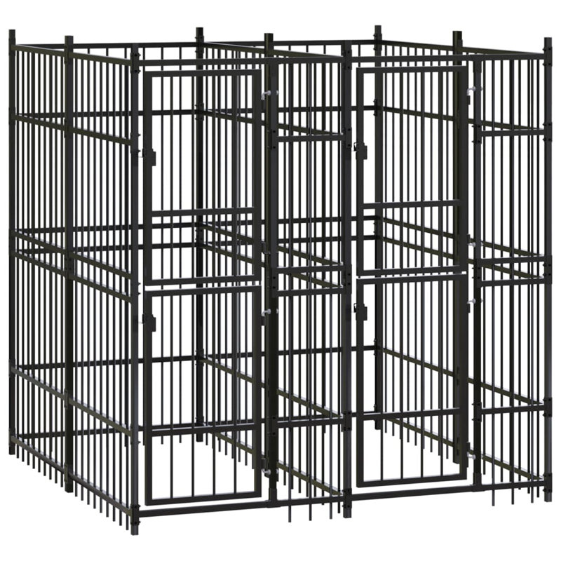 Chenil d'extérieur pour chien VidaXL, 75,6 po x 75,6 po x 78,7 po