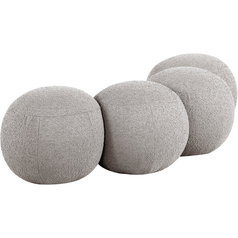 Apollo Boucle Fabric Bench, 18" H x 65" W x 31" D, Taupe Boucle Fabric