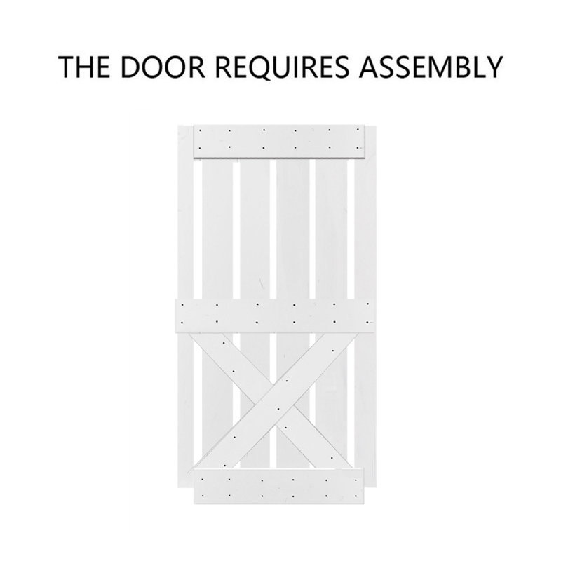 Calhome 84 in. H Barn Door, 84" H x 42" W x .5" D, Pure White