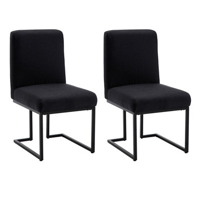 45cm H Linen Upholstered Metal Side Chair