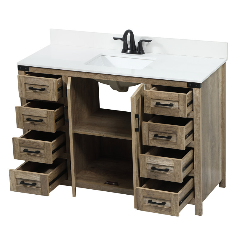 Ensemble de meuble-lavabo simple 48 po Slayton, Chêne naturel