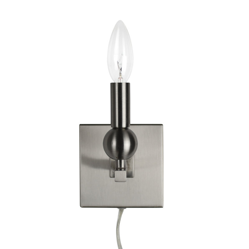 Applique murale à bougie à 1 lumière Pickens, Nickel poli