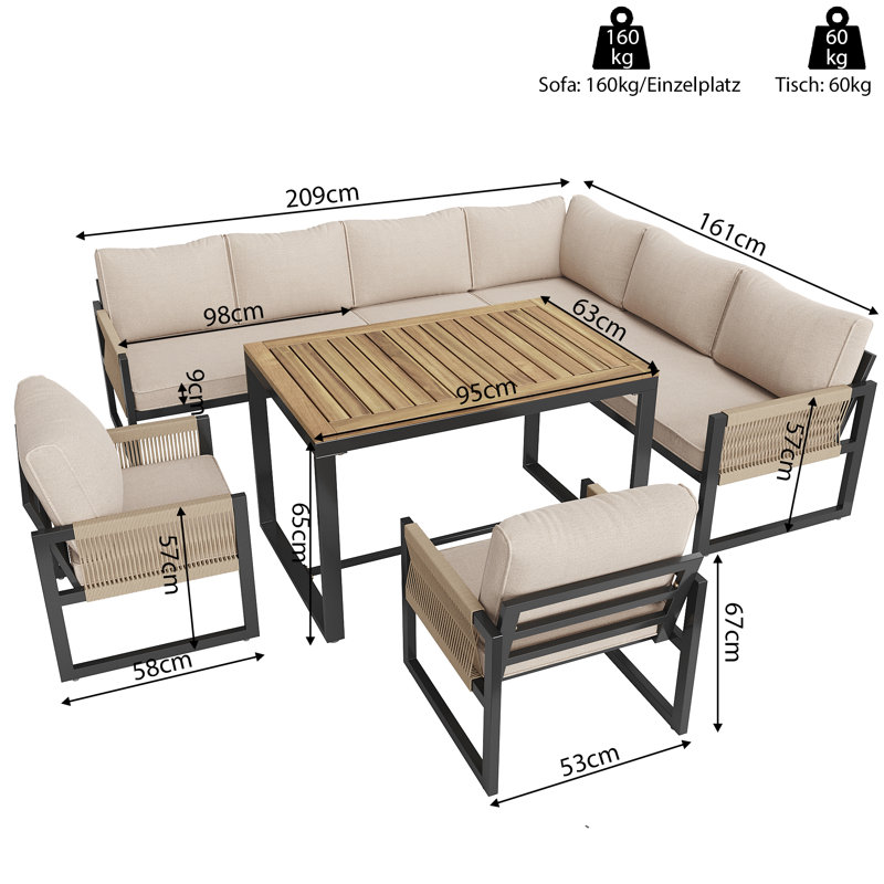 8-Piece Patio Conversation & Dining Set With Weather-Resistant Cushions