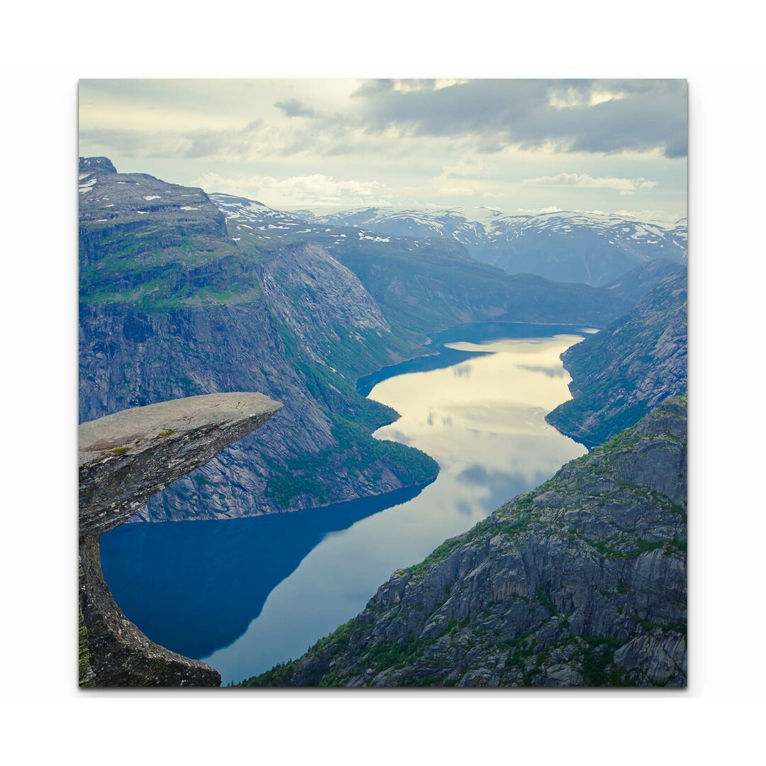 Leinwandbild Fluss durch einen Fjord