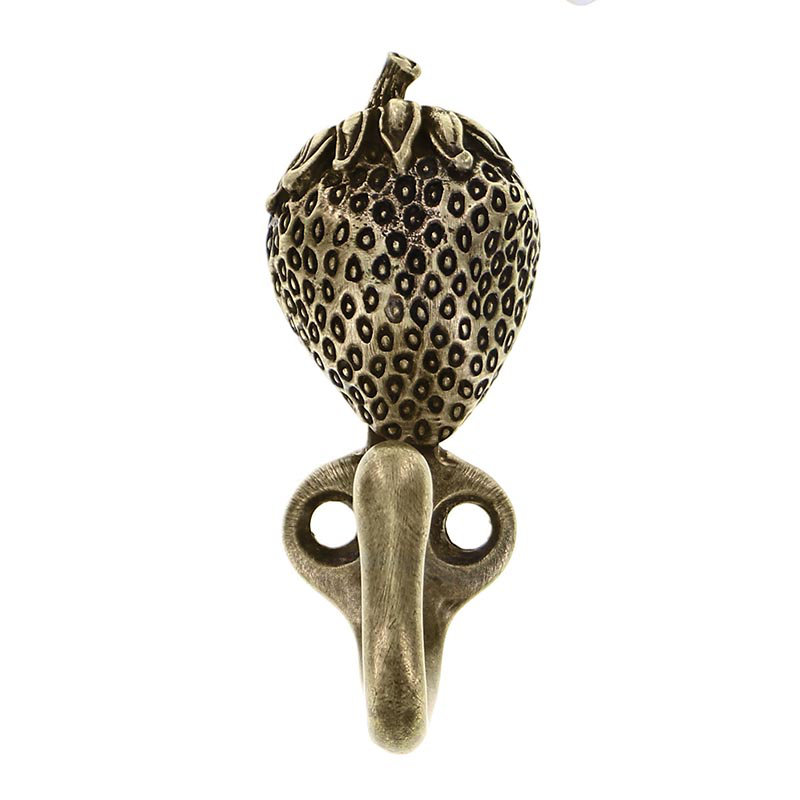 Fiori Wall Hook, Antique Brass