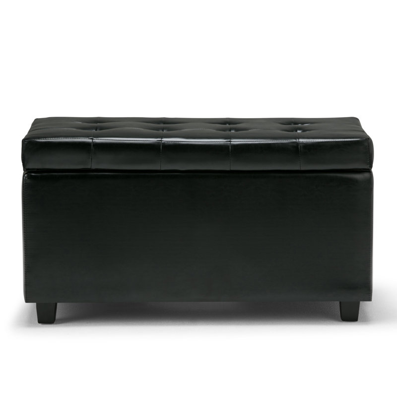 Banc repose-pieds avec rangement caché Cosmopolitan, Noir minuit