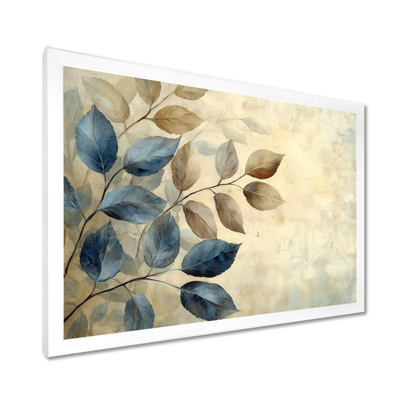 Sépia délavé II - feuilles, art mural, Reproduction encadrée d'une seule photo, H 12 po x l 20 po, Blanc