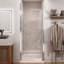 Porte de douche à charnière pivotante sans cadre en chrome avec verre transparent
