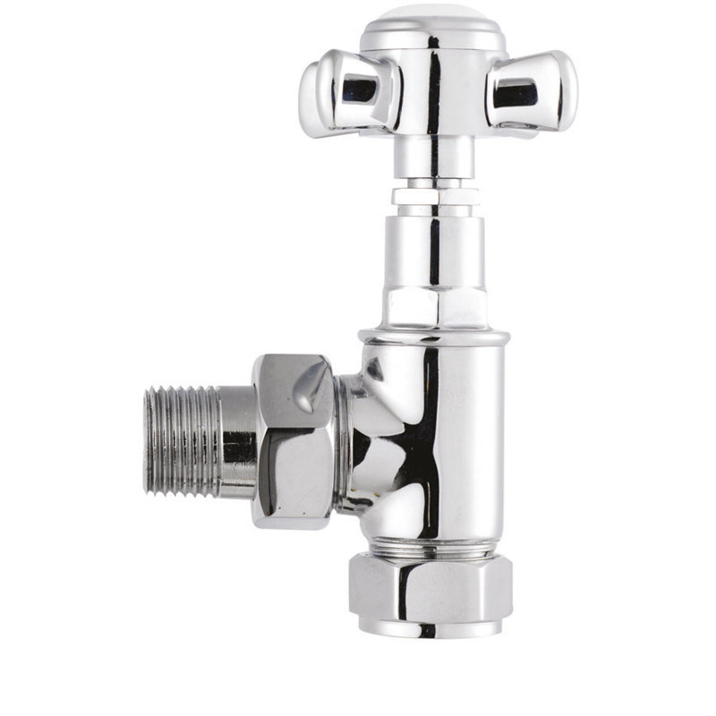 Solid Brass Victorian Angled Crosshead Radiator Valve