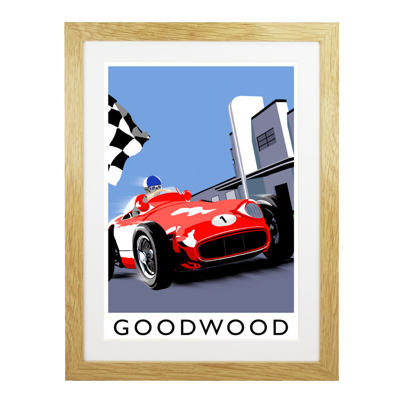 Goodwood 2 1 Piece Wall Art, 43.5 cm H x 33.5 cm W x 2.2 cm D, Oak Wood Frame