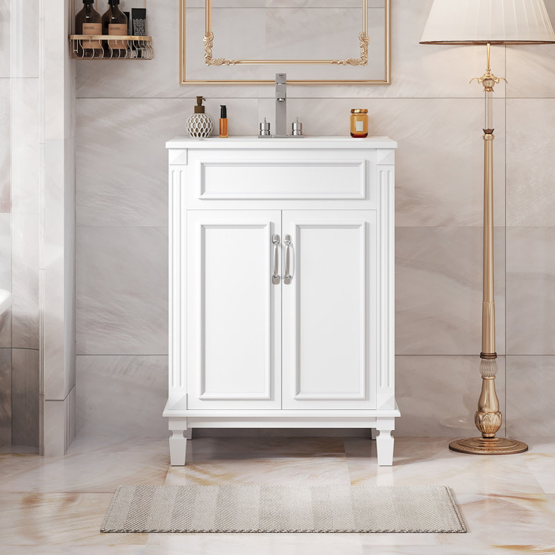 Meuble-lavabo 24 po avec lavabo supérieur, Blanc