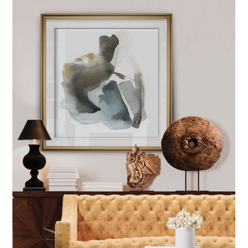 «Sand and Sky IV», reproduction d'art, H 17,5 po x l 17,5 po x P 1,5 po, Cadre doré