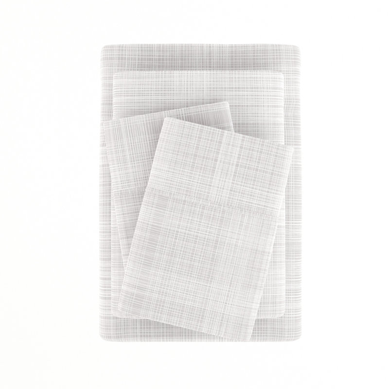 Ensemble de draps en microfibre Simply Soft ™, Gris, Ensemble de drap pour lit très grand avec drap-ho