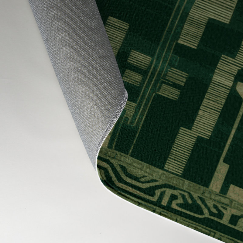 Tapis vert intérieur et extérieur ArtDeco, Rectangle 5 pi x 7 pi