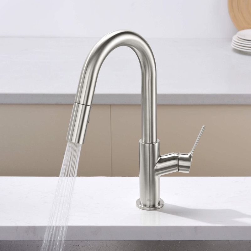 KIBI Fusion Pull Down Kitchen Faucet, Brushed Nickel
