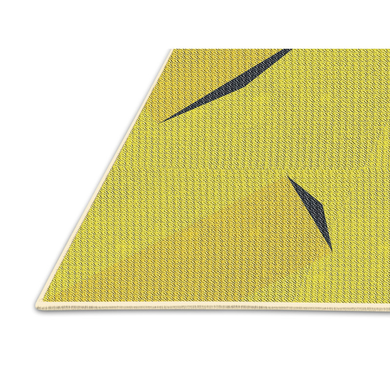 Tapis de zone jaune à motif, Rectangle 8 pi x 12 pi