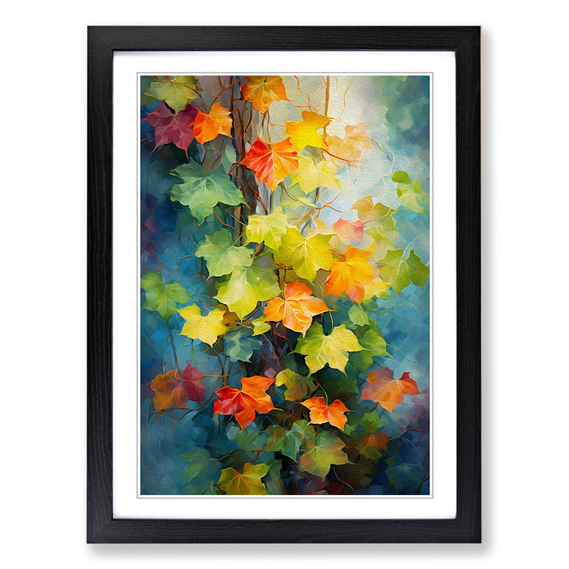 Ivy Leaf Impressionism - Framed Print, Black Framed, 46cm H x 34cm W x 2cm D