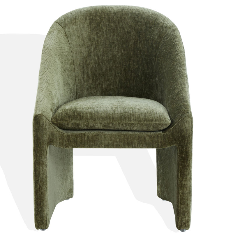 Chaise en chenille Kagan, Vert olive