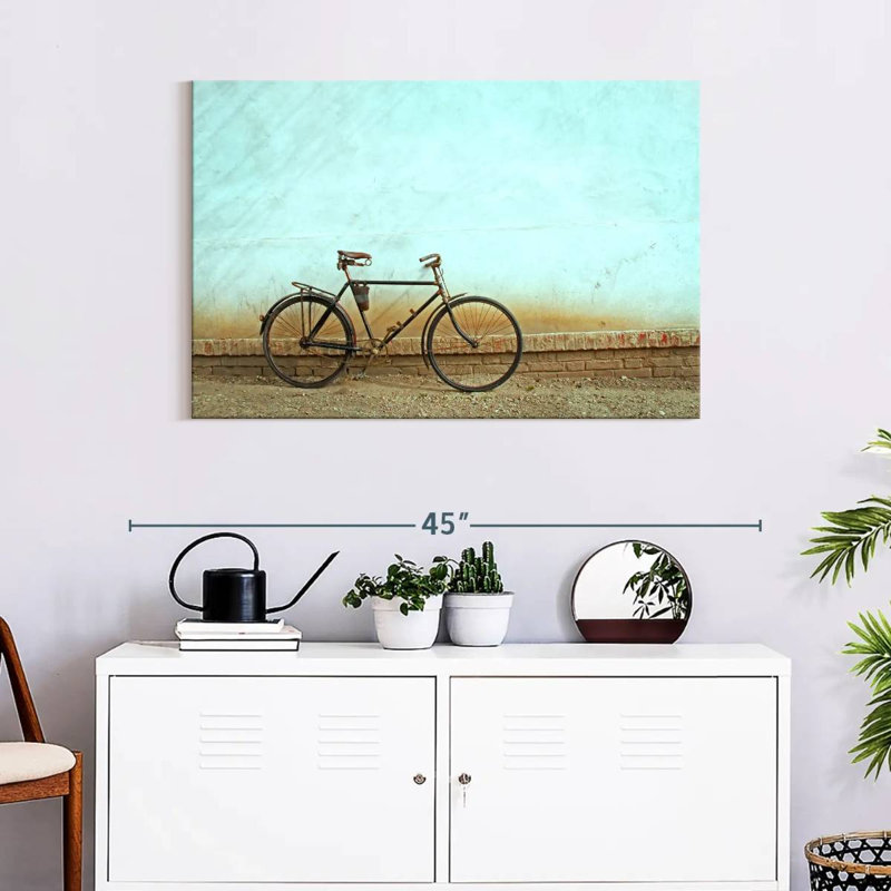 Parked Old Bicycle, 24" H x 36" W