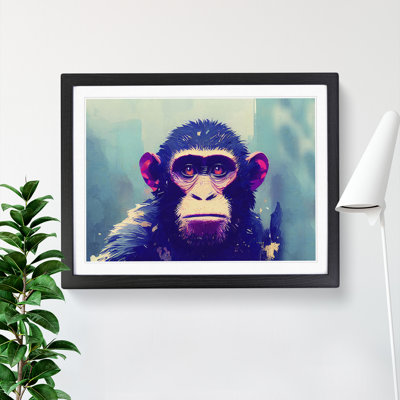 Monkey Art Painting Abstract - Framed Print