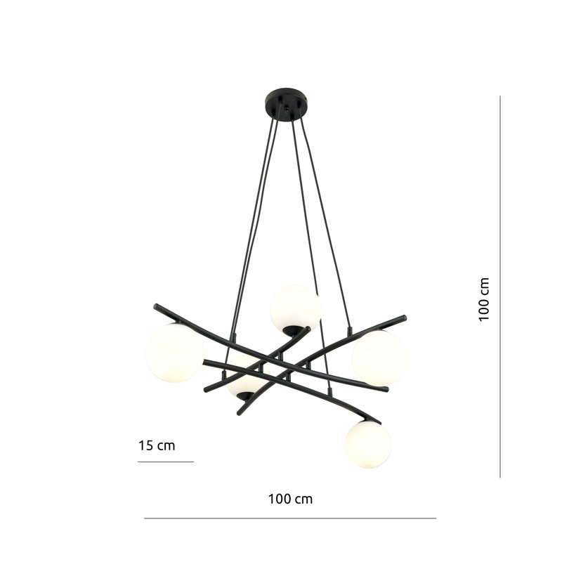Adaleia 5 - Light Geometric Pendant, White