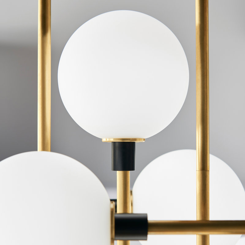 Viaggio 12 - Light Chandelier, Brass, Opal, Yes