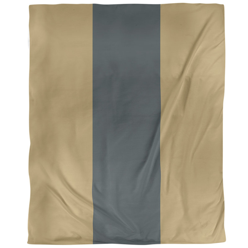 Housse de couette réversible simple Las Vegas, Housse de couette pour lit simple, Doré / gris acier / doré, Microfibre