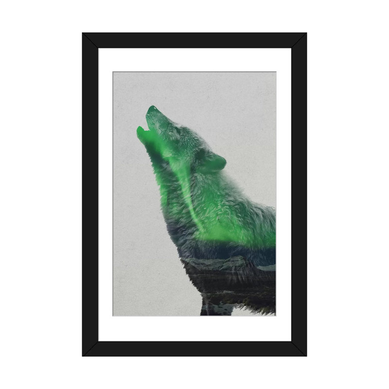 « aurora de la série i : bébé hurlant loup », impression sur toile tendue, H 24 po x l 16 po x P 1 po, Blanc